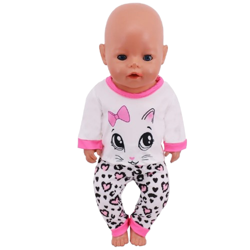 Pijama Gatinha para Bebé Reborn